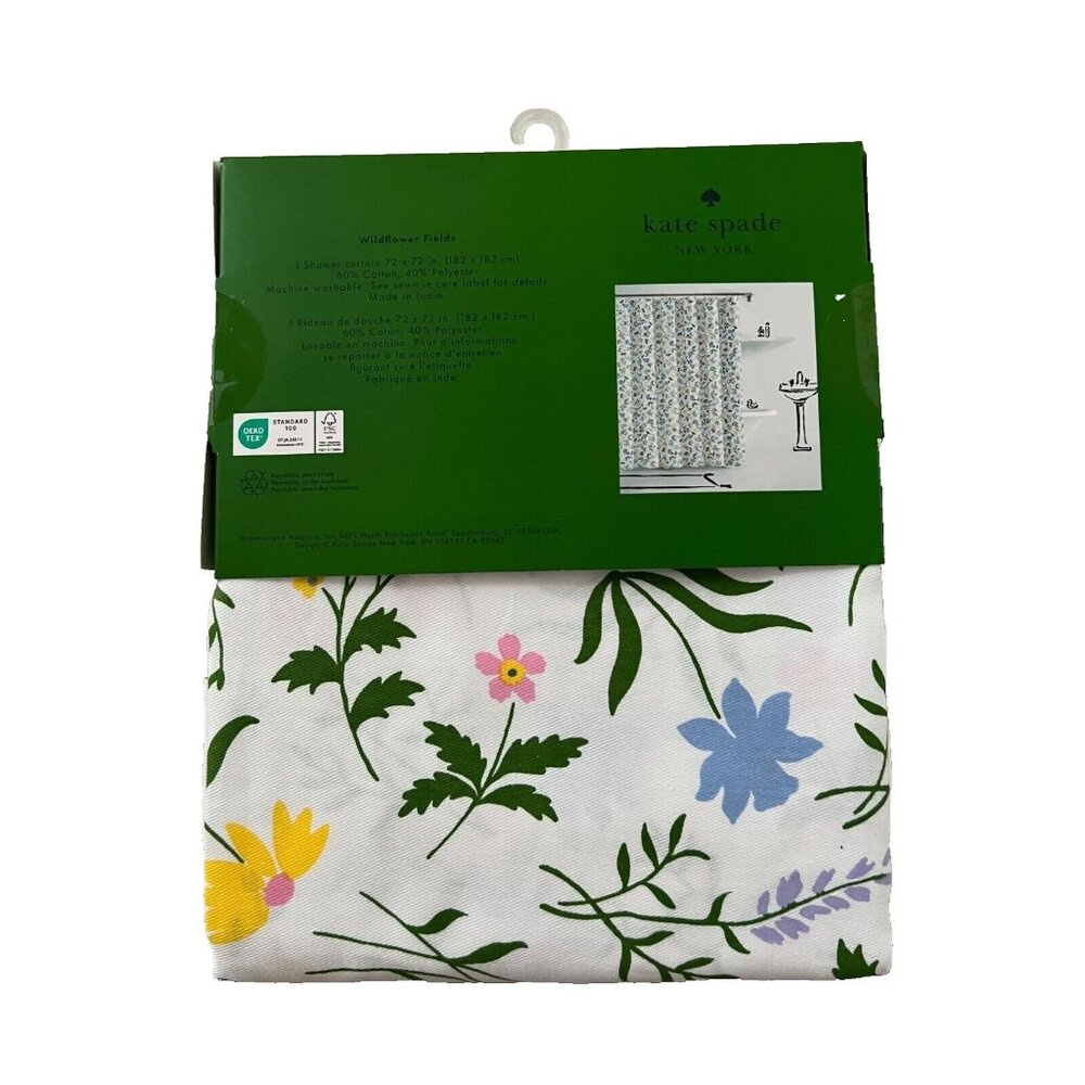 Kate Spade Wildflower Fields Floral Shower Curtain 72" x 72"